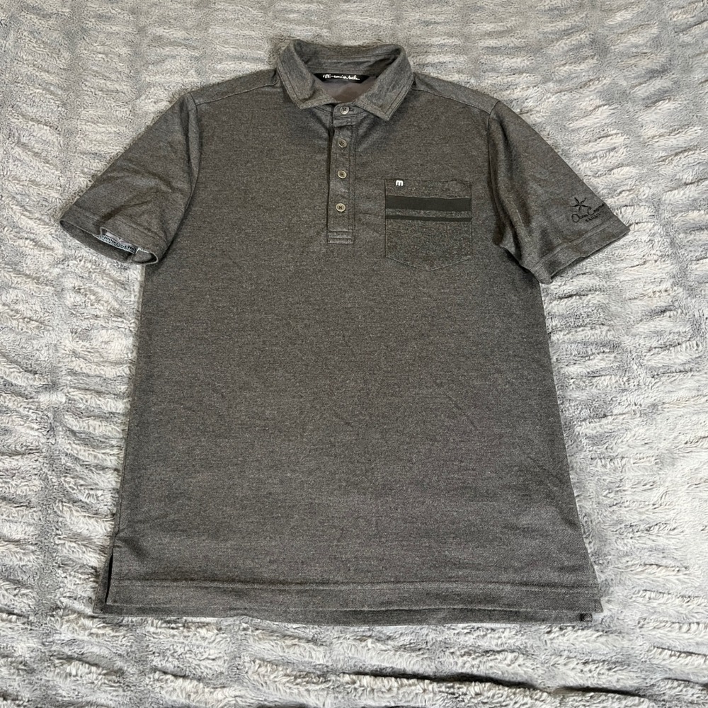 TravisMathew Mens Small Gray Heather Polo Shirt Ocean Course Kauai Golf AP602